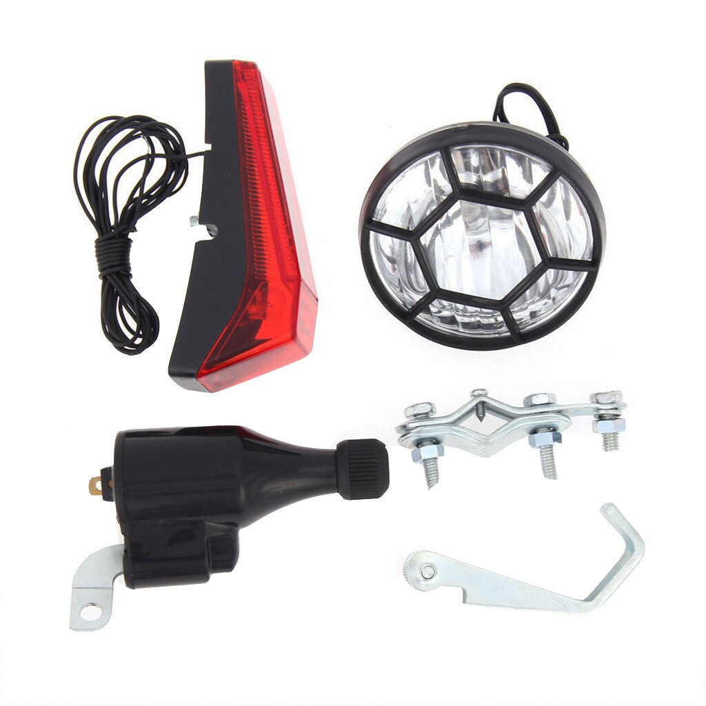 Bike Light Bicycle Motorized Bike Friction generator Dynamo Headlight Tail Light Kit 6V 3W bike accessories luz bicicleta: Default Title