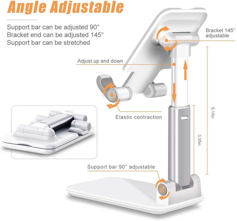Universal Adjustable Cell Phone Holder Charging Space Mobile Phone Holder Folding Tablet Stand for IPad for IPhone Huawei Xiaomi