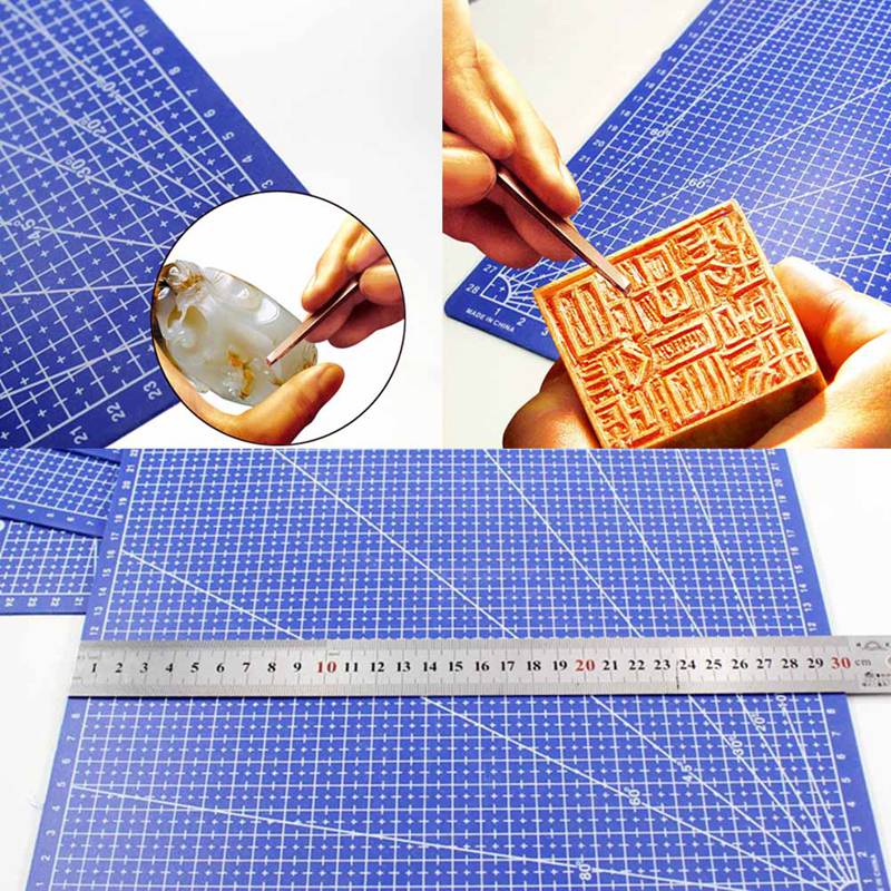 1 Pc A3 Pvc Rectangle Grid Lines Cutting Mat Tool Plastic Craft Diy Tools 45cm * 30cm