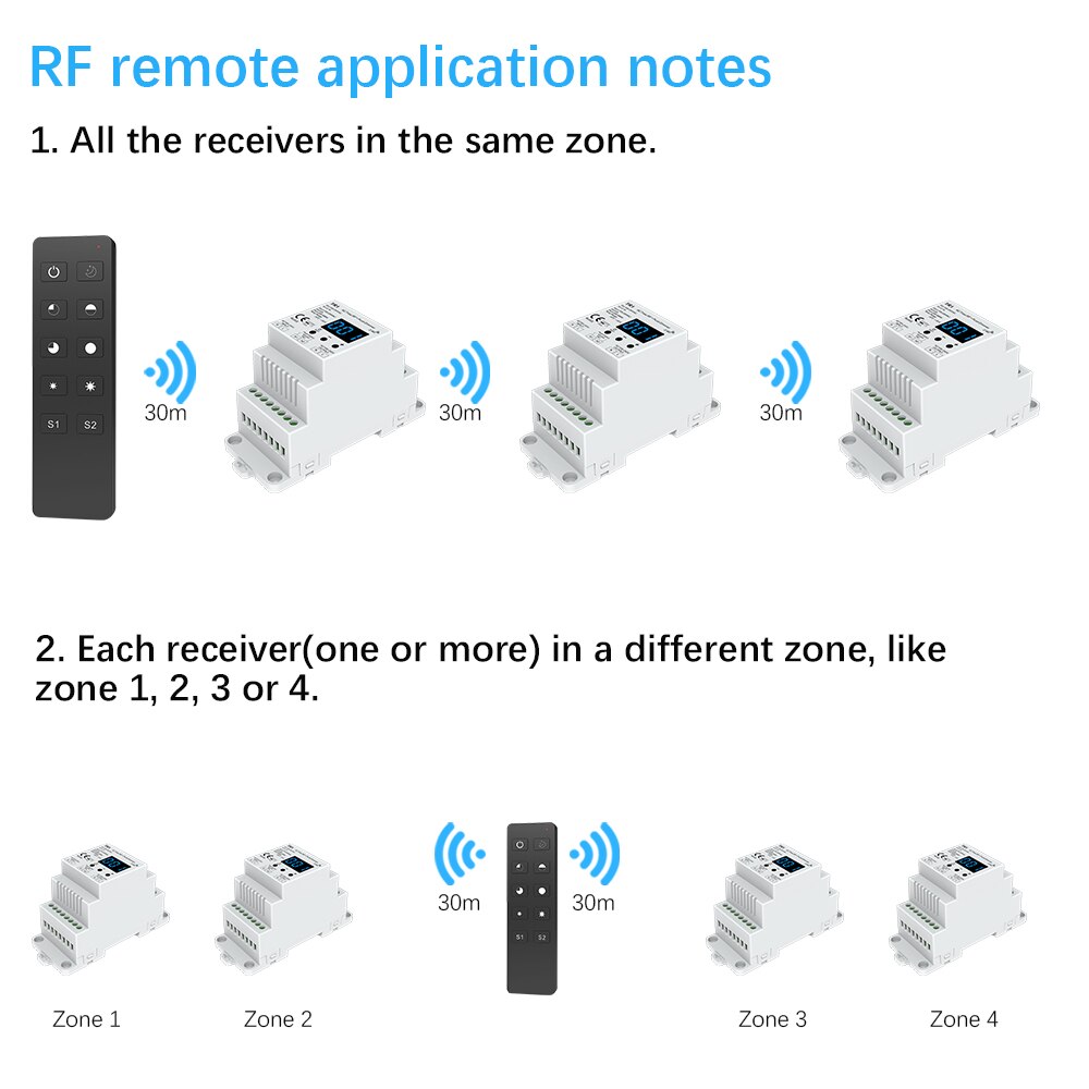 Dimmer LED 220V 230V 110V AC Triac Wireless Wifi RF Dimmable Push Switch with 2.4G Remote Dimmer Switch DIN Rail LED Lamp Bulb