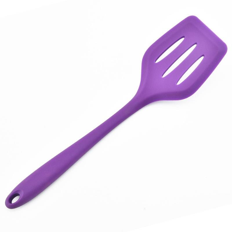 Korean Version Non Stick Silicone Pot Shovel Cooking Spatula Fried Shovel Flexible Silicone frying Pan Turner Spatula: Purple
