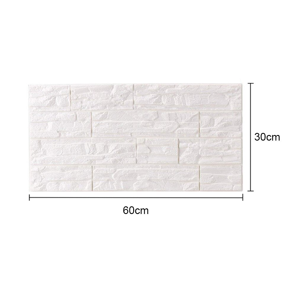 3D 60x60cm Brick Wall Stickers Living Room DIY PE Foam Wallpaper Panels Room Decal Stone Decoration Embossed Wallpapers Poster: 60x30cm
