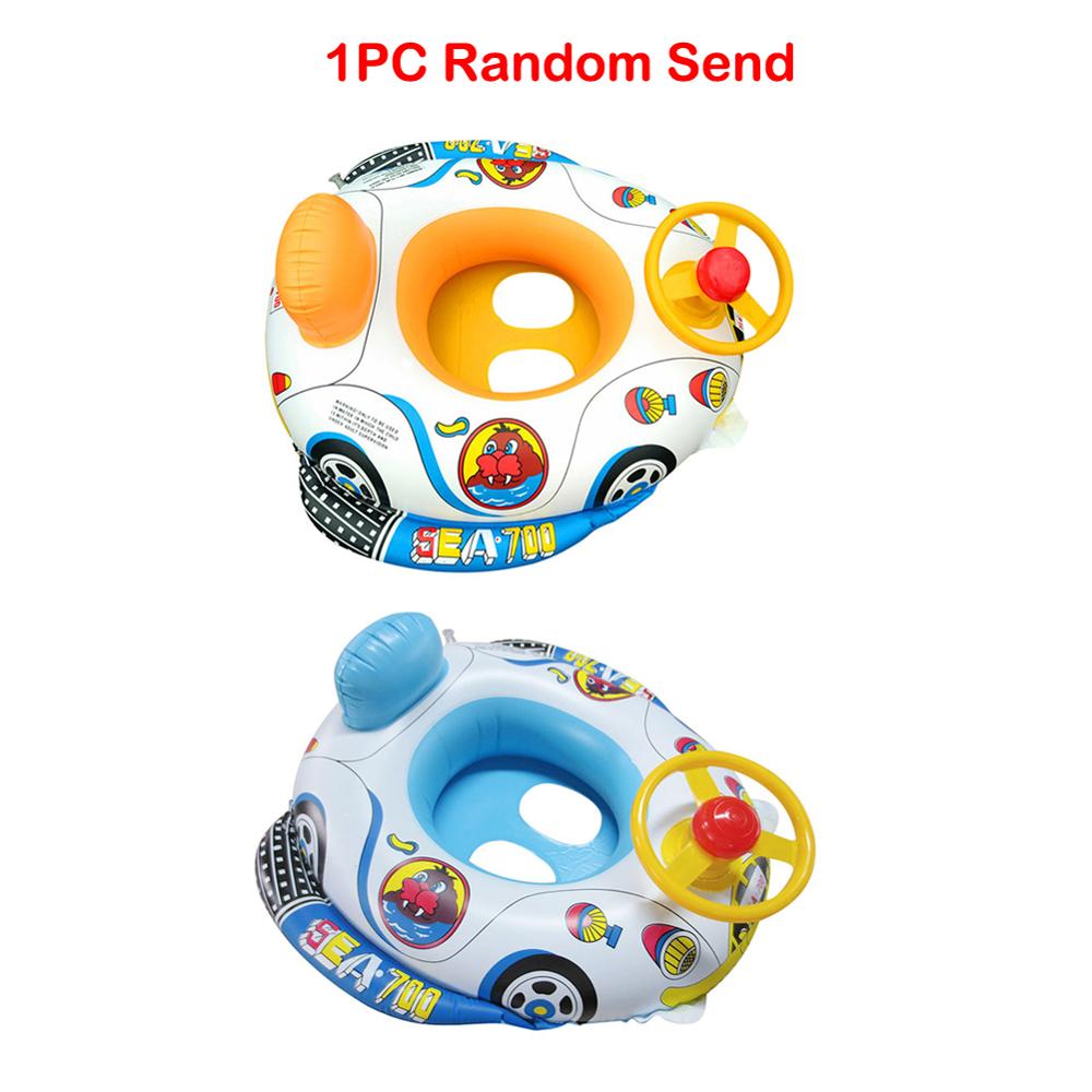 Cartoon Cars Seat PVC Swimming Ring Baby Toddler Inflatable Pool Float Funny Water Aid Trainer Water Fun Toys for Children: B (1PC Random Color)