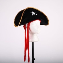 halloween Pirate Hat Dressing Cosplay Costume Captain Hat Skull Crossbone Cap Costume for Fancy Dress Party Halloween