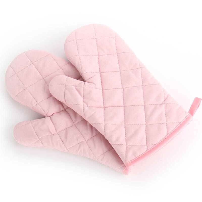 Guante aislante antideslizante resistente al calor, utensilio de cocina para horno microondas, guantes de algodón para hornear, 1 ud.: Rosa