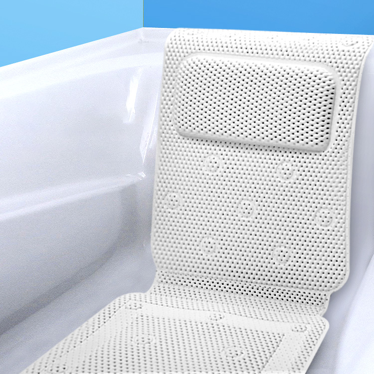 Alfombrilla antideslizante para bañera de hidromasaje, colchón de espuma de PVC, transpirable, con capas de malla 3D, cojín de baño con almohada de cuerpo completo