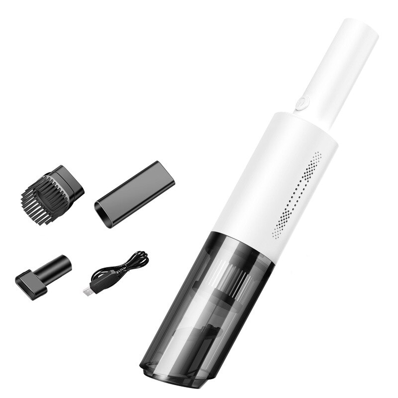 High Power Dry Wet Dual Purpose Vehicle Mounted Vacuum Cleaner Small And Portable Automobiles Electrical Appliances: Wireless white
