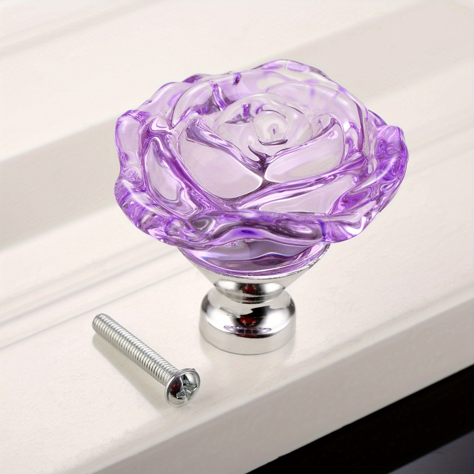 1pc 50mm krystallrose glass klare knotter til møbler, kjøkken, skuffer, skap, kommode, skaphåndtak, møbelbeslag: Rød