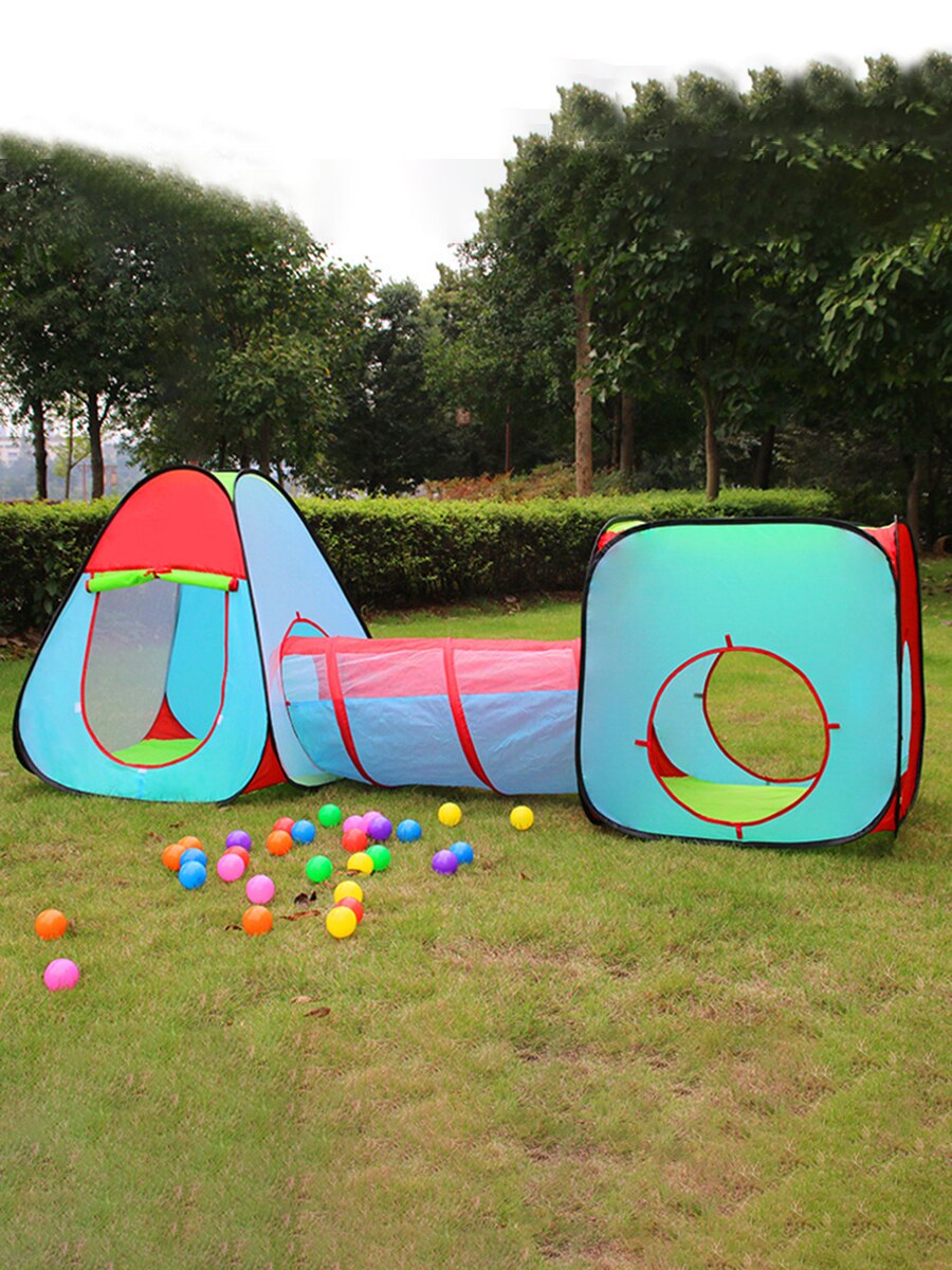 Kinder Zelt Mit Tunnel Spielen Haus Wigwam Für Kinder Spielen Spielzeug Kriechen Tunnel Zelt Für Kinder Bälle Pit Pool 3 In 1: XM-033
