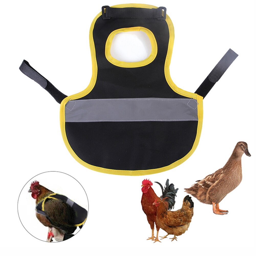 Pet Reflective Vest Chicken Harness Clothes Poultry Hen Adjustable Saddle Apron Feather Protection Holder For Chicken And Duck: Black