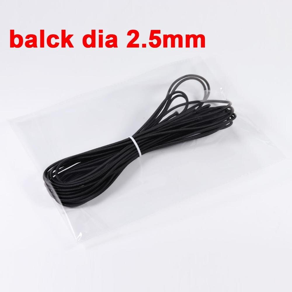 5/10/15m 1-3mm Latex Polyester Mouth Mask Round Elastic Band Mask Rope Rubber Band String Mask Ear Cord for DIY Mask: balck dia 2.5mm / length 15m