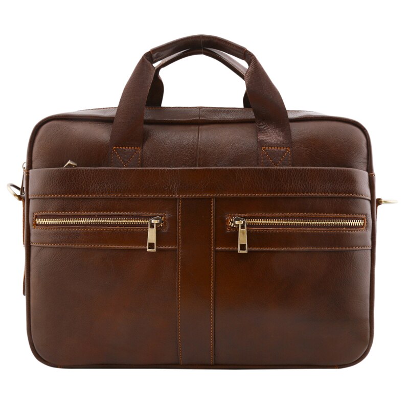 Aktetassen herentas pu leer multifunctionele messenger bags laptoptas leren aktetas: Bruin