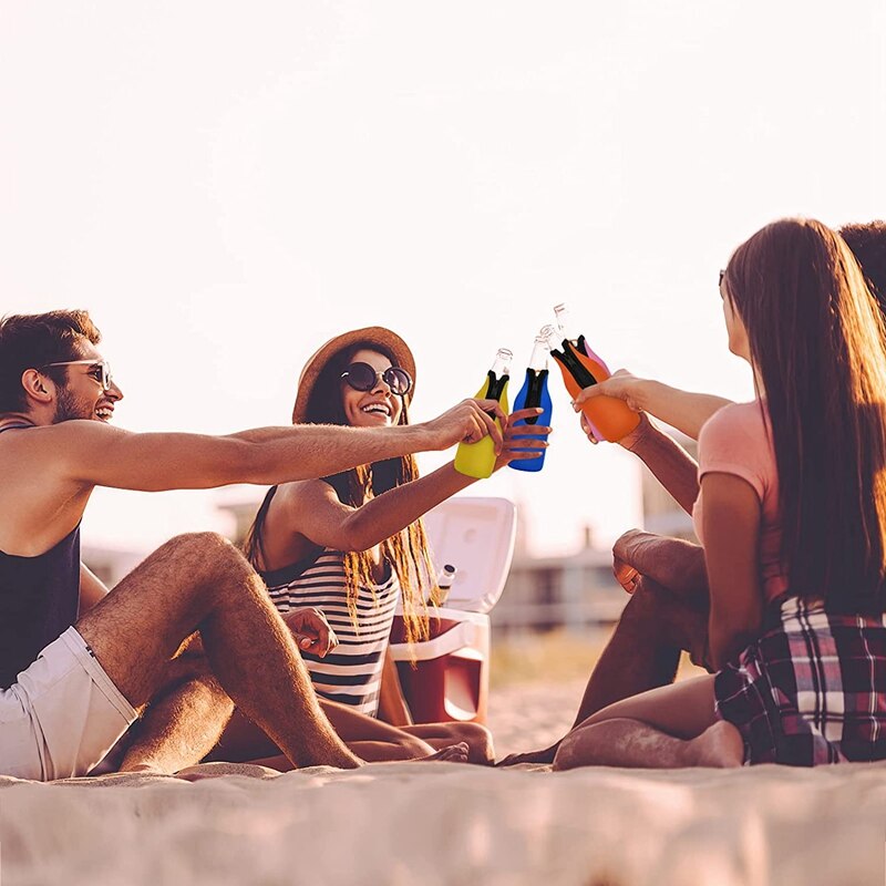 Funda aislante para botella de cerveza, paquete de 8 fundas para mantener la bebida fría, chaquetas para botellas con cremallera, mangas enfriadoras para botellas de cerveza, cubierta de neopreno