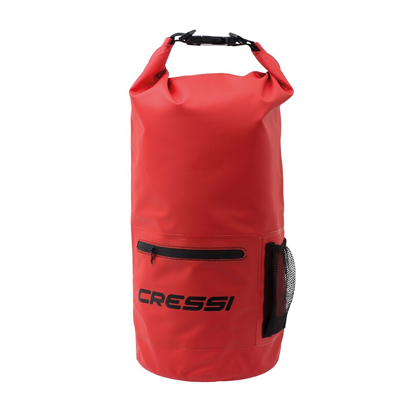 Cressi 10l 20l dry bag vattentät dykutrustning väska dyk snorkling simning drifting bag med dragkedja fram: Röd 10l