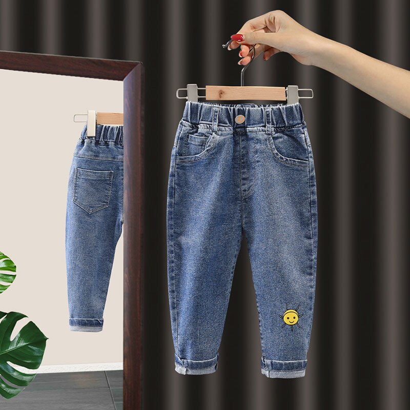 Kinder Cartoon Hosen Hose Mädchen Jeans Kinder Jungen Jeans Kinder Denim Hosen Baby Jean 2-6Y Infant Kleidung