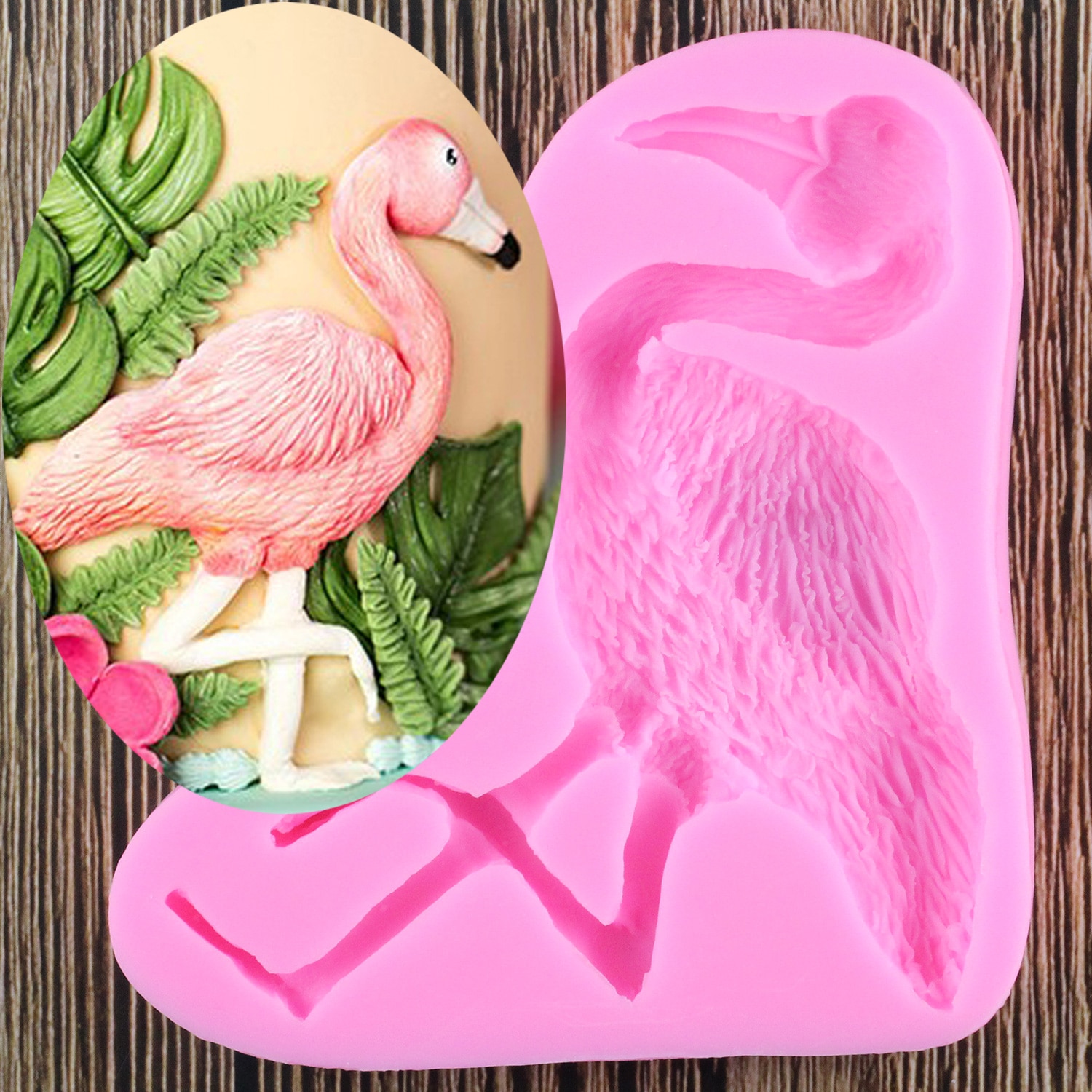 3D Flamingo Silikon bilden Baby Geburtstag Fondant Kuchen Dekorieren Werkzeuge DIY Cookie Backen Süssigkeit Tonne Schokolade Gumpaste Formen