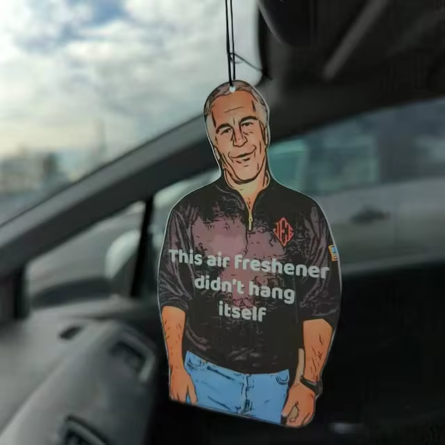 Jeffrey Epstein Car air freshener Sick humor black rearview mirror accessories