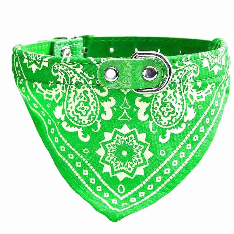 brand Adjustable Pet Dog Puppy Cat Neck Scarf Bandana Collar Neckerchief for dog neckerchief 30.5*0.9cm dla psa A15: Green M