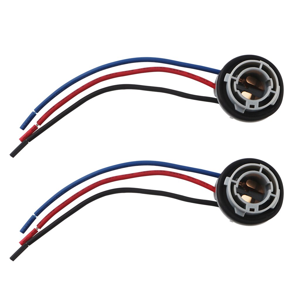 2PCS P21/5W 1157 bay15d LED Bulbs Socket Holder Turn Signal Brake Light Base Wire Harness Connector