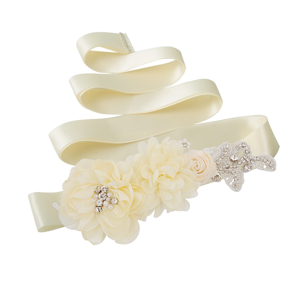 Trixy s260 flor cinto de noiva para vestido formal cinto rosa cinto de noiva para vestidos novo estilo cinto de casamento fantasia feminina cintos: ivory