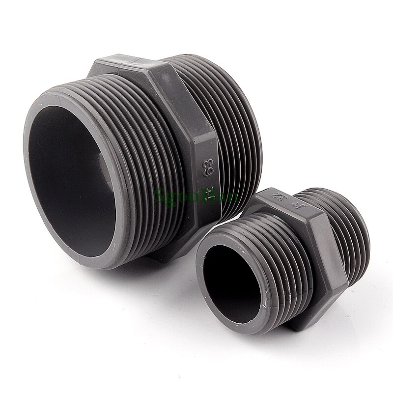 1/2"~2" Male Thread Equal Diameter 20mm~63mm Joints Garden Irrigation PVC Nipple Connector Fish Tank Coupler Adapter Tube Joints