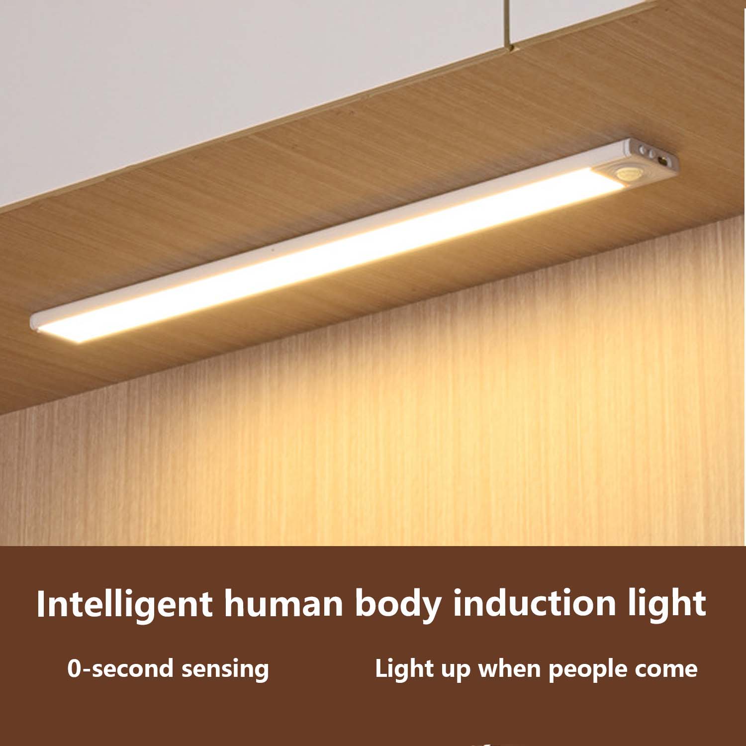 Luz LED para armario, lámpara Led con Sensor de movimiento recargable por USB tipo C para iluminación de armario de cocina, 25cm/30cm