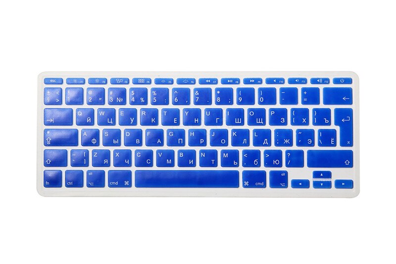 HRH Durable Russian EU/UK Silicone Gel Keyboard Protector Cover Skin Protective Film For Mac Book Air 11.6 A1465/A1370: Blue