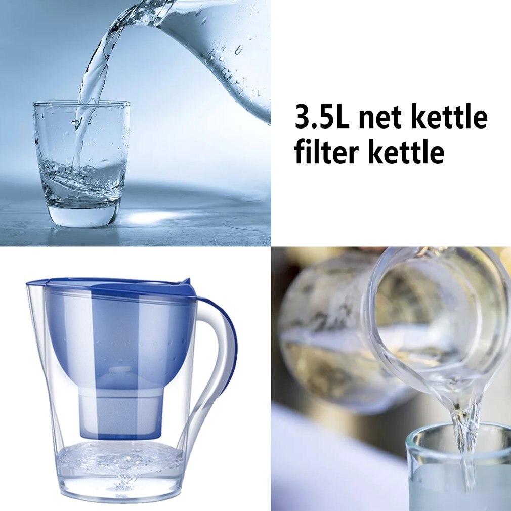 3.5L Water Filter Jug Kettle Cartridge Activated Carbon Water Kettle Home Office Practical Drinkware Purifier