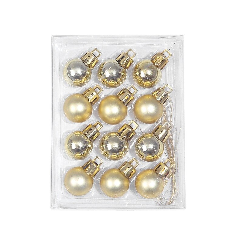12 stuks feestdecoratie kerstballen ornamenten kleine onbreekbare kerstboom hangende bal hanger massief
