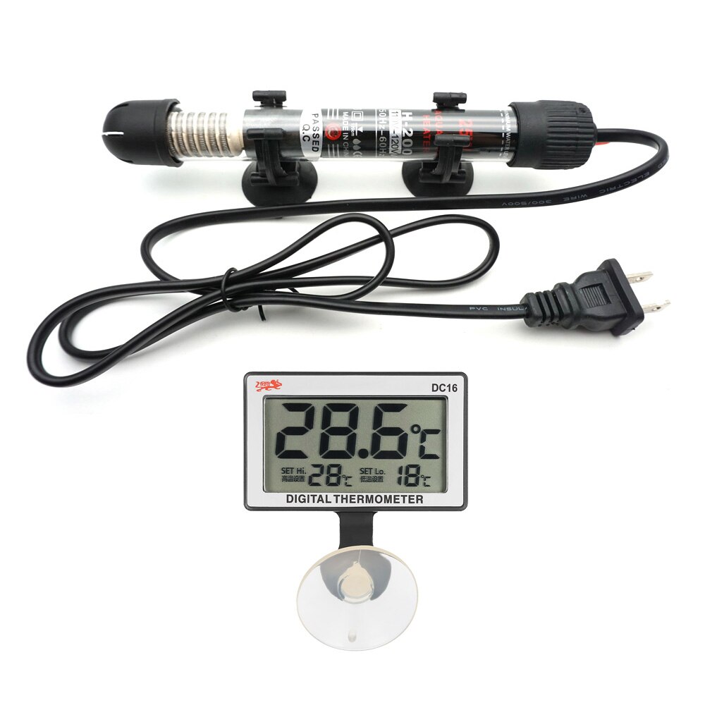 YUGE Aquarium Heater with Thermometer Alarm Submersible Water Temperature Meter Temperature Controller Kit Set Fist Tank Heating