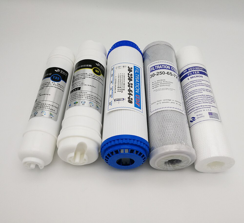 Huntsky Household Water Purifier 5 Stage 10" water Filter Cartridge PP UDF CTO UF T33 ultrafiltration System Water Filters