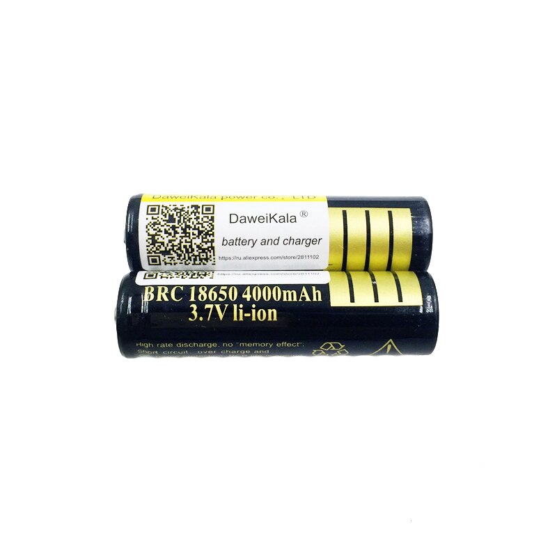 10 pièces 18650 batterie 3.7V 4000mAh rechargeable batterie liion pour lampe de poche Led torche batery batterie au lithium +: 2pcs