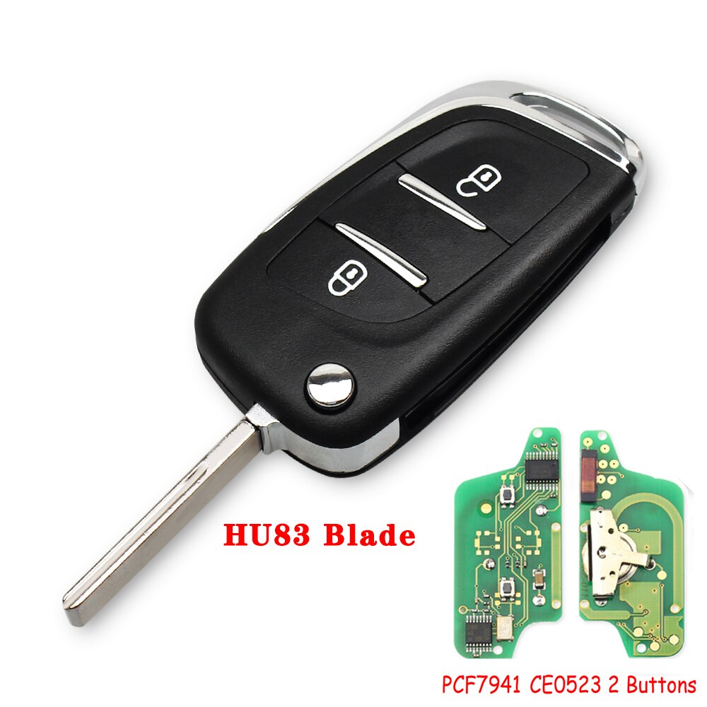 KEYYOU FRAGEN FSK Geändert Auto Schlüssel Für Peugeot 207 307 407 208 308 408 607 Partner CE0523 Ce0536 433mhz ID46 2/3 Tasten: ASK modulation / 2BT HU83 CE0523