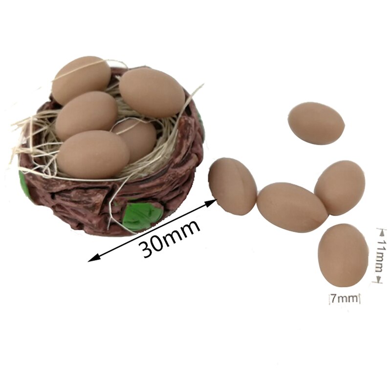 10pcs Mini Egg with Basket Kitchen Food 1/12 1/6 Dollhouse Miniature Accessories