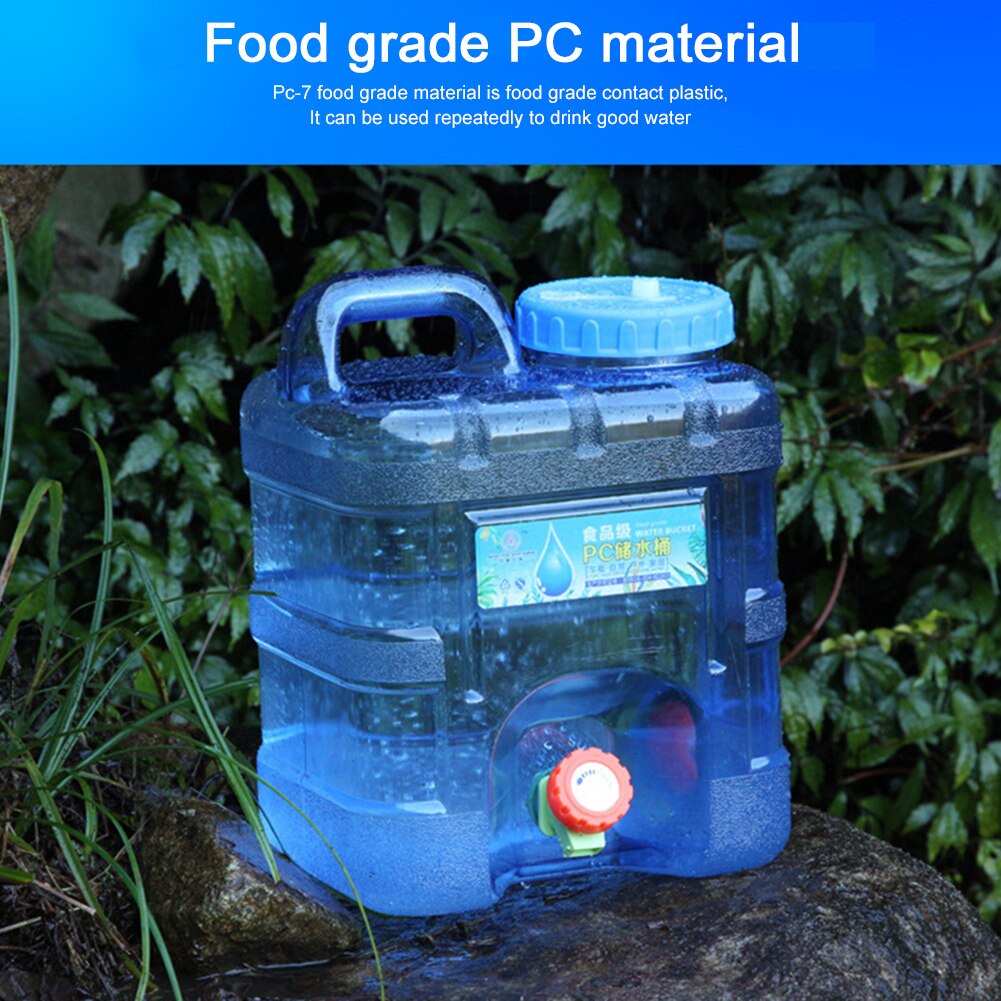 10/15L Food Grade Auto Water Container Met Kraan Outdoor Wandelen Picknick Camping Water Tank Water Vat Water Opslag emmer