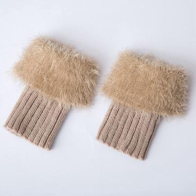 Pure Kleur Imitatie Bont Warm Womens Winter Warm Haak Knit Fur Trim Beenwarmers Manchetten Toppers Boot Sokken 3 Paar/partij: 6