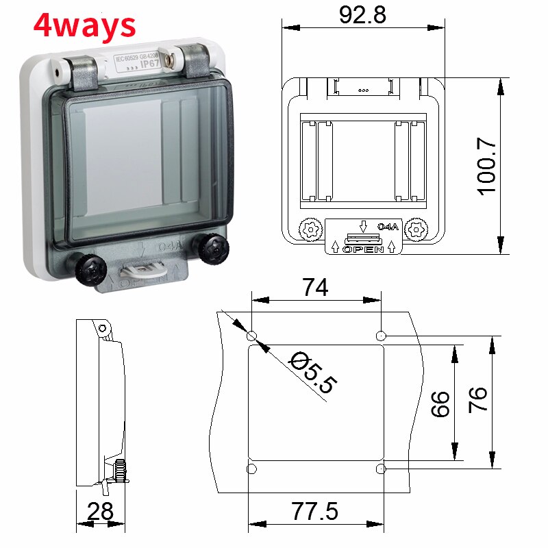 Circuit Breaker Transparent Waterproof Box Window Distribution Box Protect Window Cover Monitor Observation Window Switch Ip67: 4