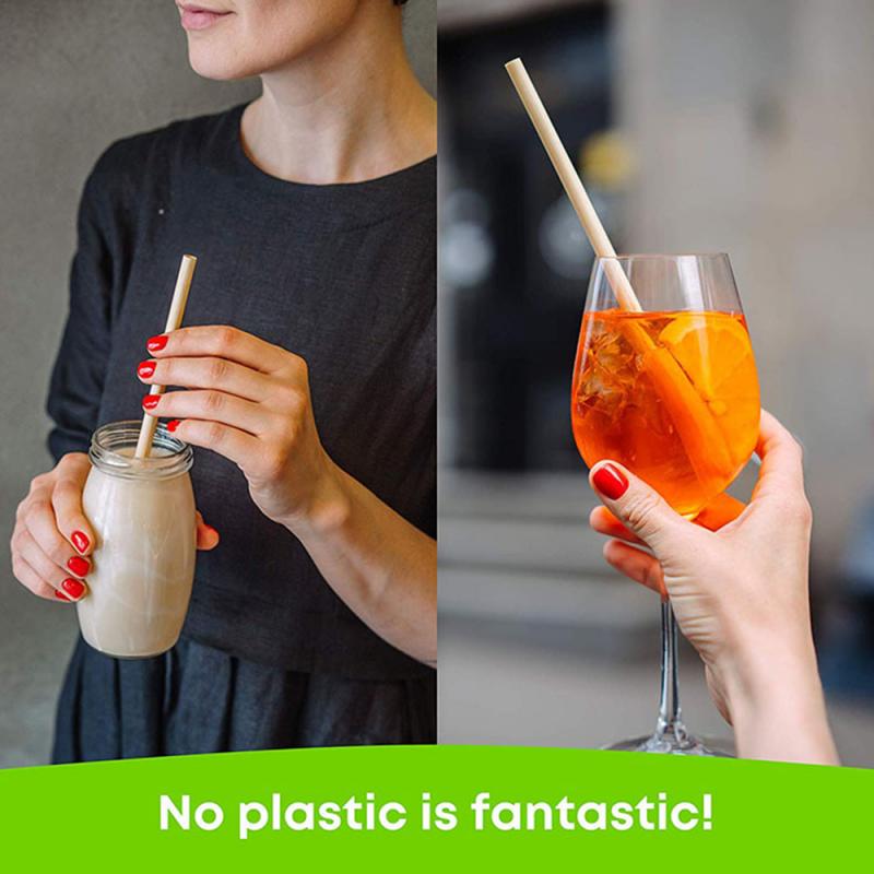 Barra de paja de trigo Natural Degradable, 100 unidades por paquete, 20 Cm, barra de paja orgánica, accesorios de cocina, pajitas portátiles para Navidad