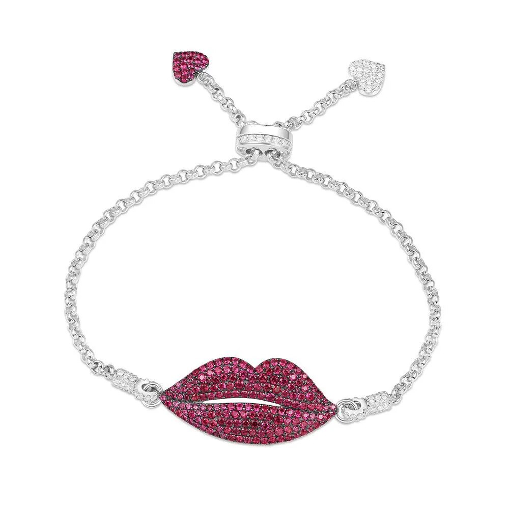 Kakany Original 1: 1 Romantische Herz Lippe bilden Glänzend Zirkon Ohrringe Monaco Frauen Glanz Schmuck: 4