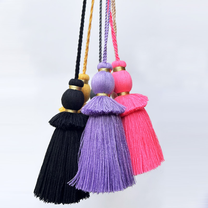 Borlas de cortina, borlas suaves y elegantes hechas a mano con lazo para cordón, accesorios DIY para almohadas de perilla de puerta de cortina.