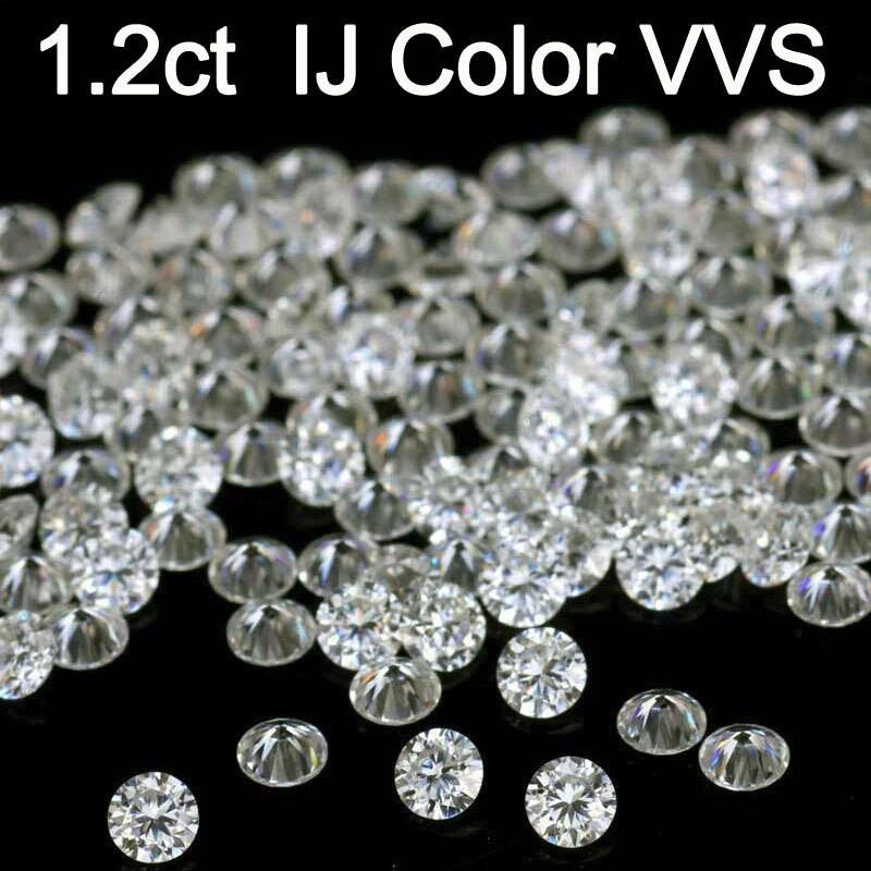 Pierres précieuses en vrac Moissanite IJ couleur 1.2ct 1.2 Carat 7mm clarté VVS ronde bijoux Bracelet diamant anneau matériel pierres en vrac