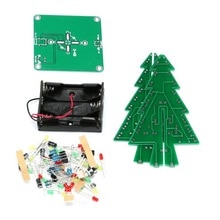 Diy 3D Kerstboom Led Kit Rood Groen Geel Led Flash Circuit Onderdelen Elektronische Grappige Suite Kerst Jaar Aanwezig