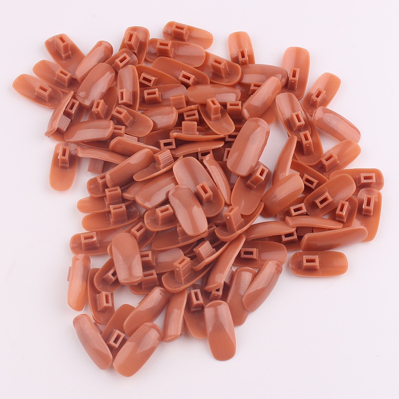 100pcs/bag plastic nail tips Flexible Plastic Practice nail training hand with Manicure Tool For trainer mannequin