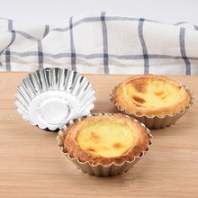 20Pcs Ei Taart Aluminium Cupcake Cake Cookie Gevoerd Mold Mould Tin Bakken Tool Keuken Dessert Tool Enkele Maat 7X7X2Cm #1975