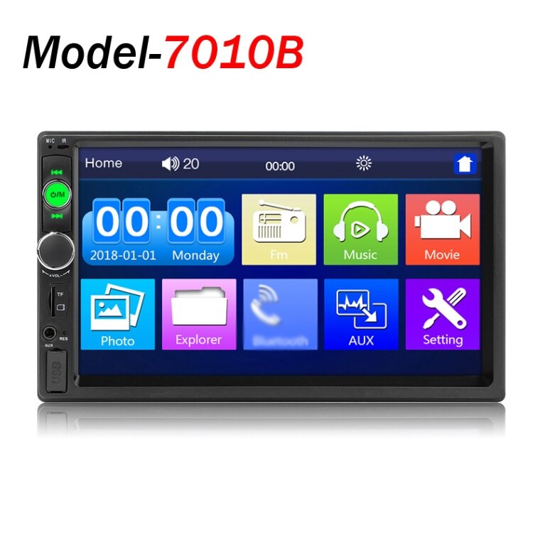 2 Din Stereo Receiver 2din Car Radio Autoradio 7" Hd Touched Screen 12v Car Stereo Player Bt + Remote Control 7010B / 7018B: 7010B