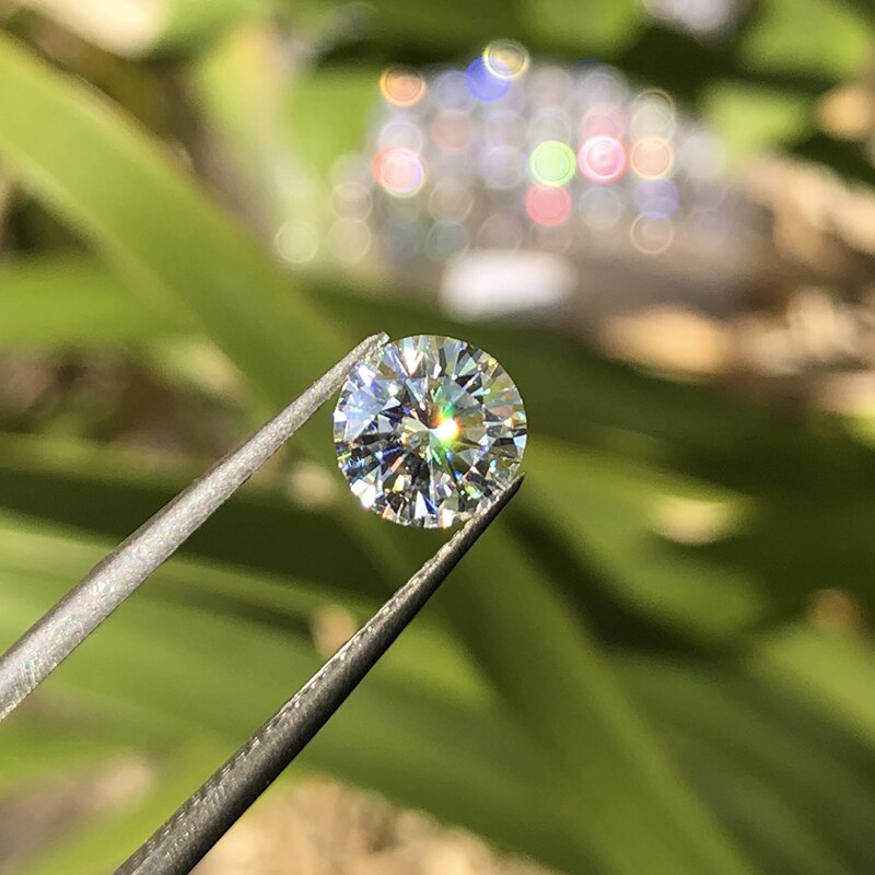 Bague en diamant de laboratoire en Moissanite, 6.5mm, couleur EF, 1ct, coupe ronde et brillante, Excellent matériau