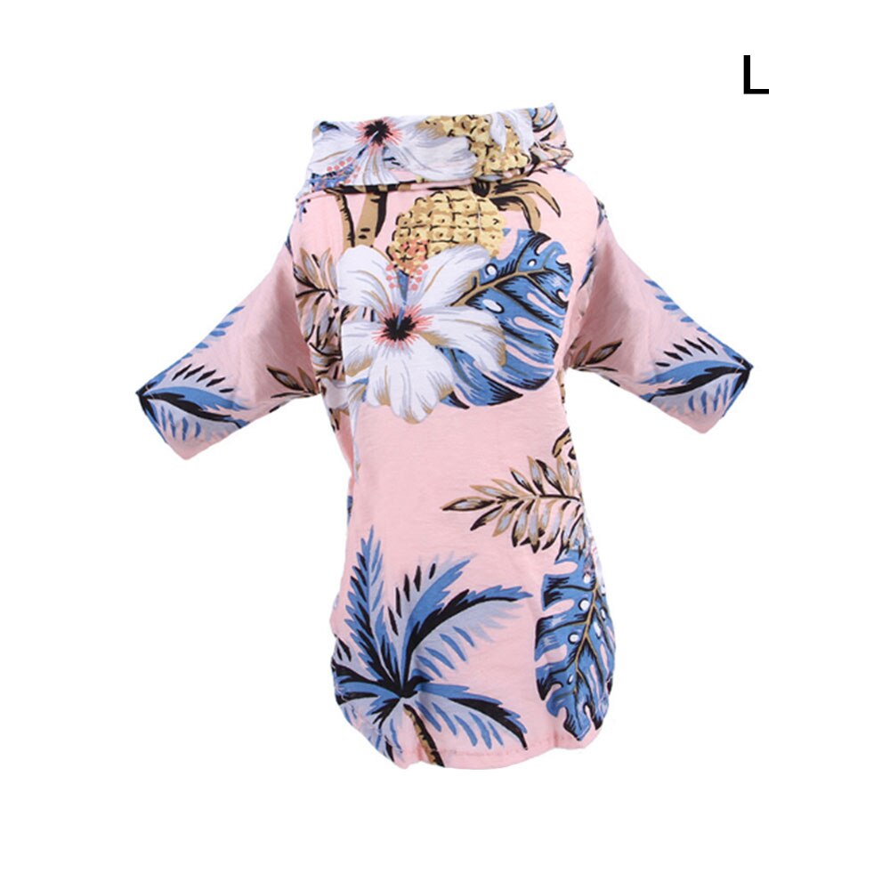 Haustier Hund Katze Hemden Sommer Strand Kleidung gemütlich lässig Haustier Kleidung Blumen- drucken hawaiisch T Shirt Beachwear Bluse 1pc: Rosa / XXL