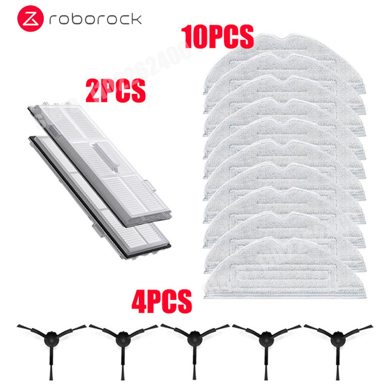 För roborock  s8 s8 pro ultra  s8+  reservdelar duoroller huvudsakliga sidoborstar moppdukar hepa-filter dammpåsar tillbehör: Armégrön