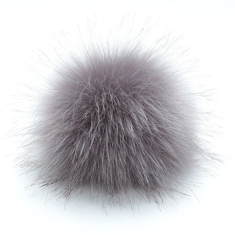 12cm lapin Pom Pom porte-clés véritable fourrure boule pompon voiture porte-clés lapin fourrure boule porte-clés Pompons sac breloques avec chaînes porte-clés: dark grey