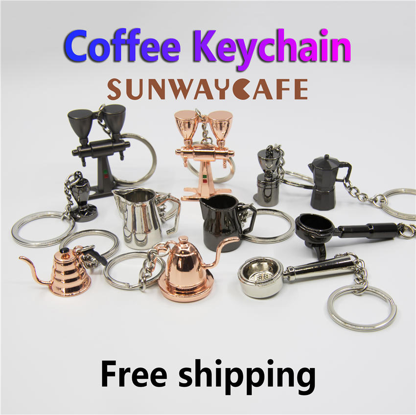 Espresso Coffeeware Accessoires Sleutelhanger Koffie Machine Handvat Moka Pitcher Sleutelhanger Draagbare Creatieve Barista Koffie Sabotage